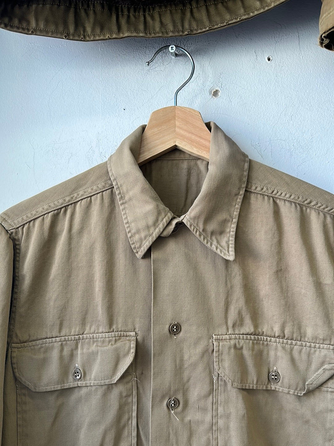 1940s Military Officers Patched Shirt
