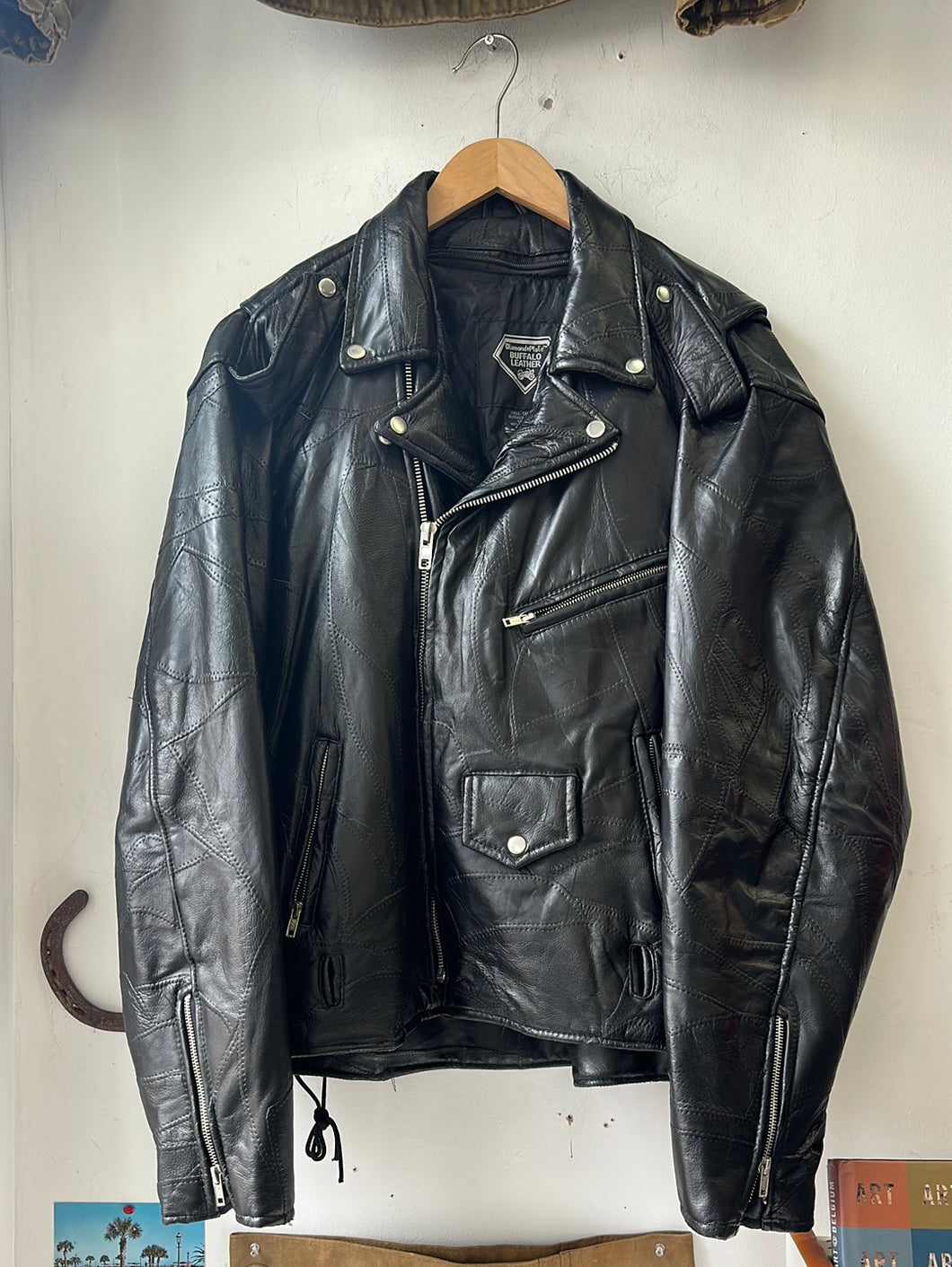 1990s Buffalo Leather Motorcycle Jacket