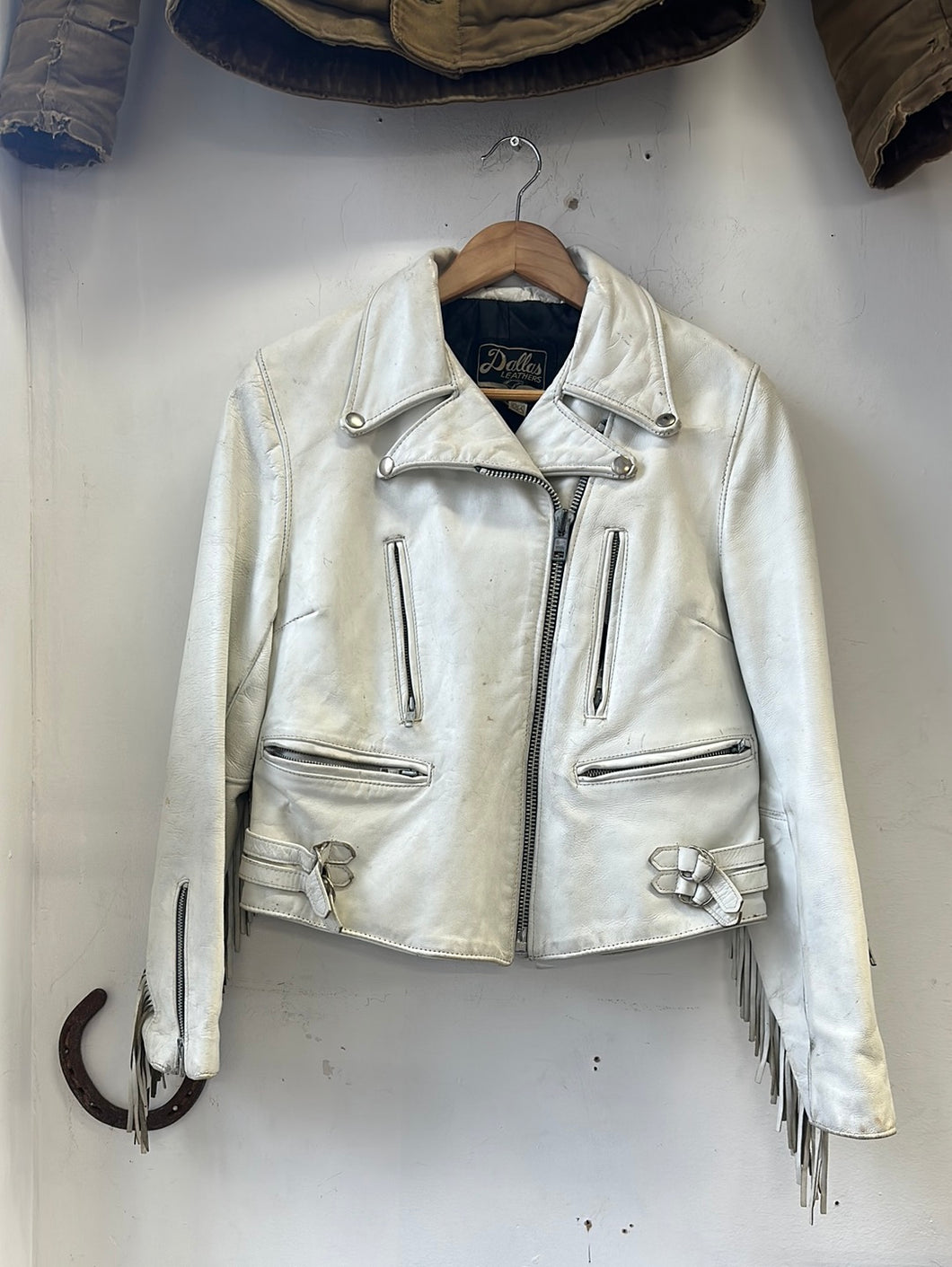 1970s Dallas Leathers White Leather Jacket