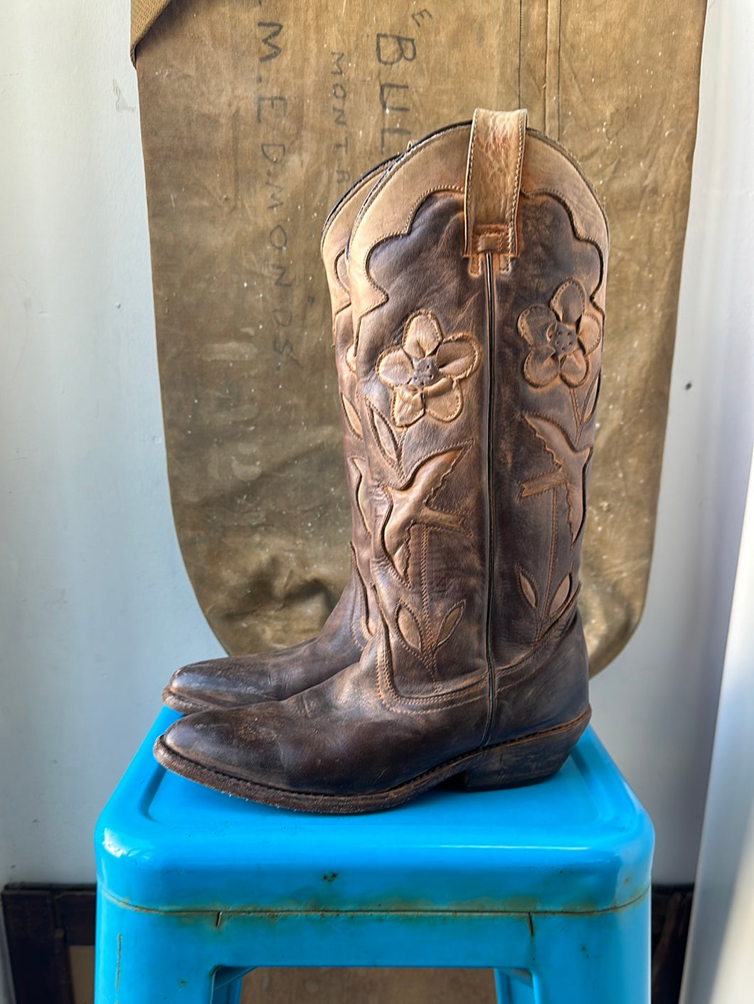 Oak Tree Farm Cowboy Boots - Brown - Size 6 W