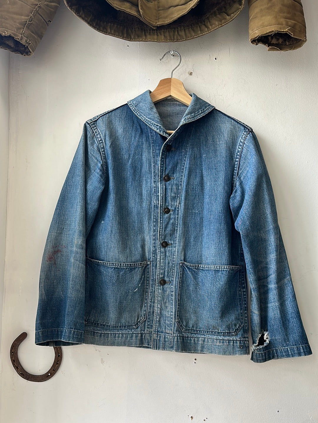 1940s US Navy Denim Shawl Collar Jacket