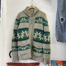 Load image into Gallery viewer, 1960s Flower Striped Cowichan Sweater
