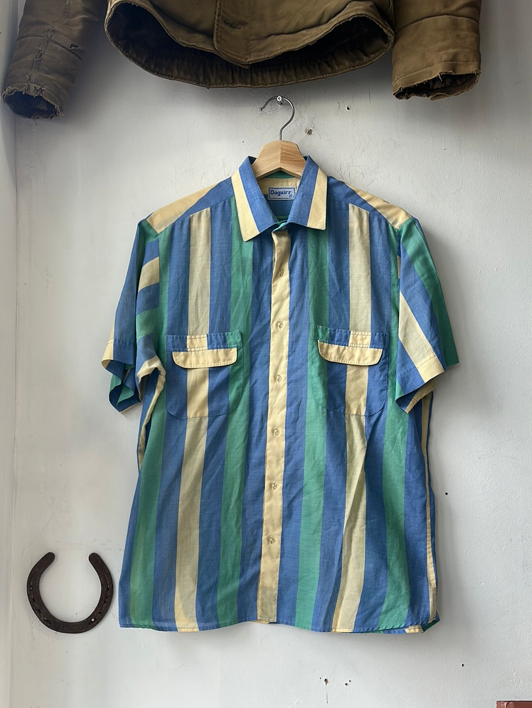 1980s Striped Short Sleeve Shirt