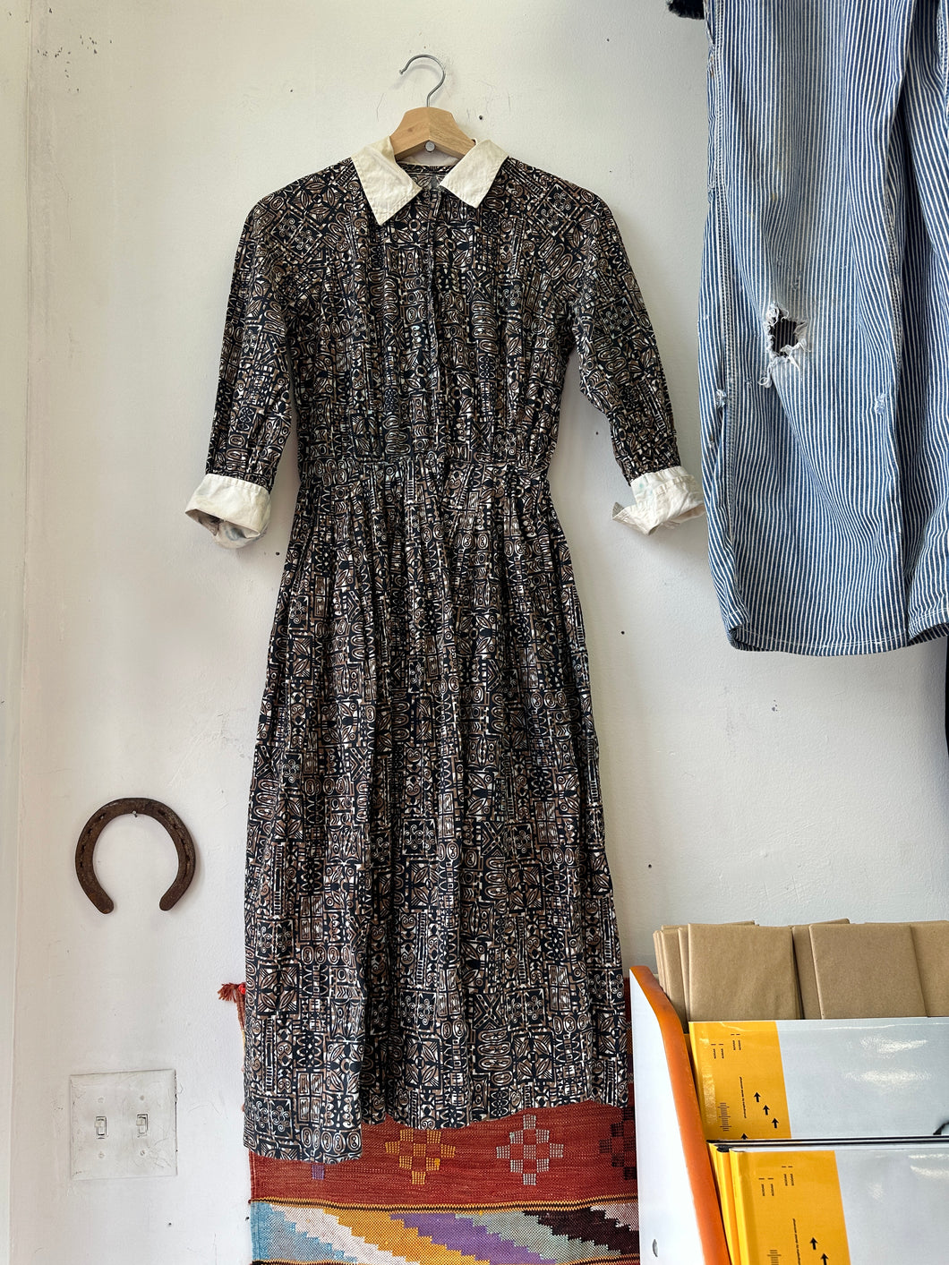 1940s Collared Pleat Dress