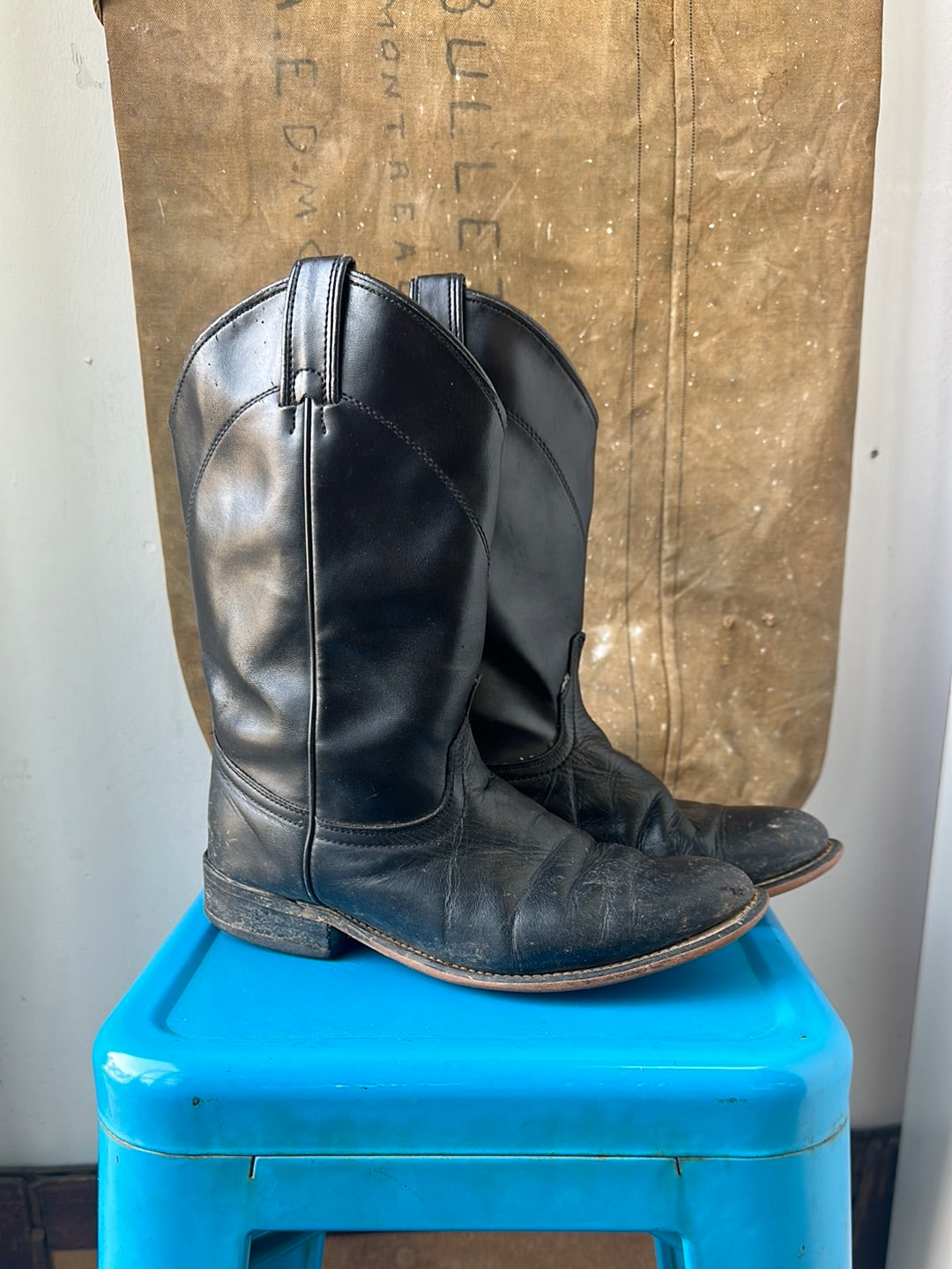 Laredo Roper Boots - Black - Size 7 M 8.5 W