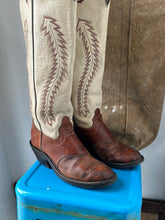 Load image into Gallery viewer, Olathe Cowboy Boots - Tall Cream/Brown - Size 7.5 W
