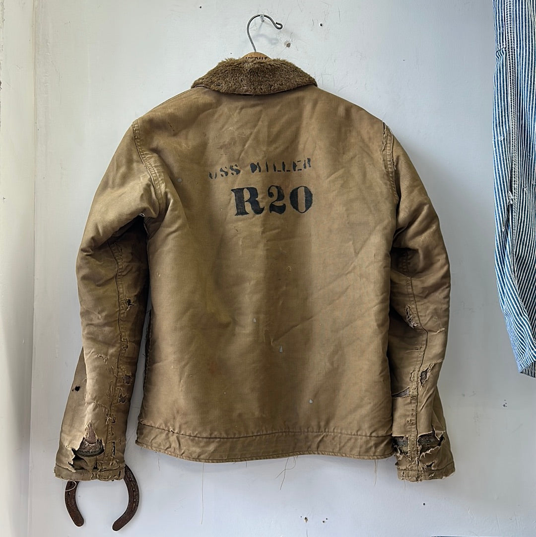 1950s US Navy N-1 Deck Jacket - 2nd Generation Size 38 “USS Miller”