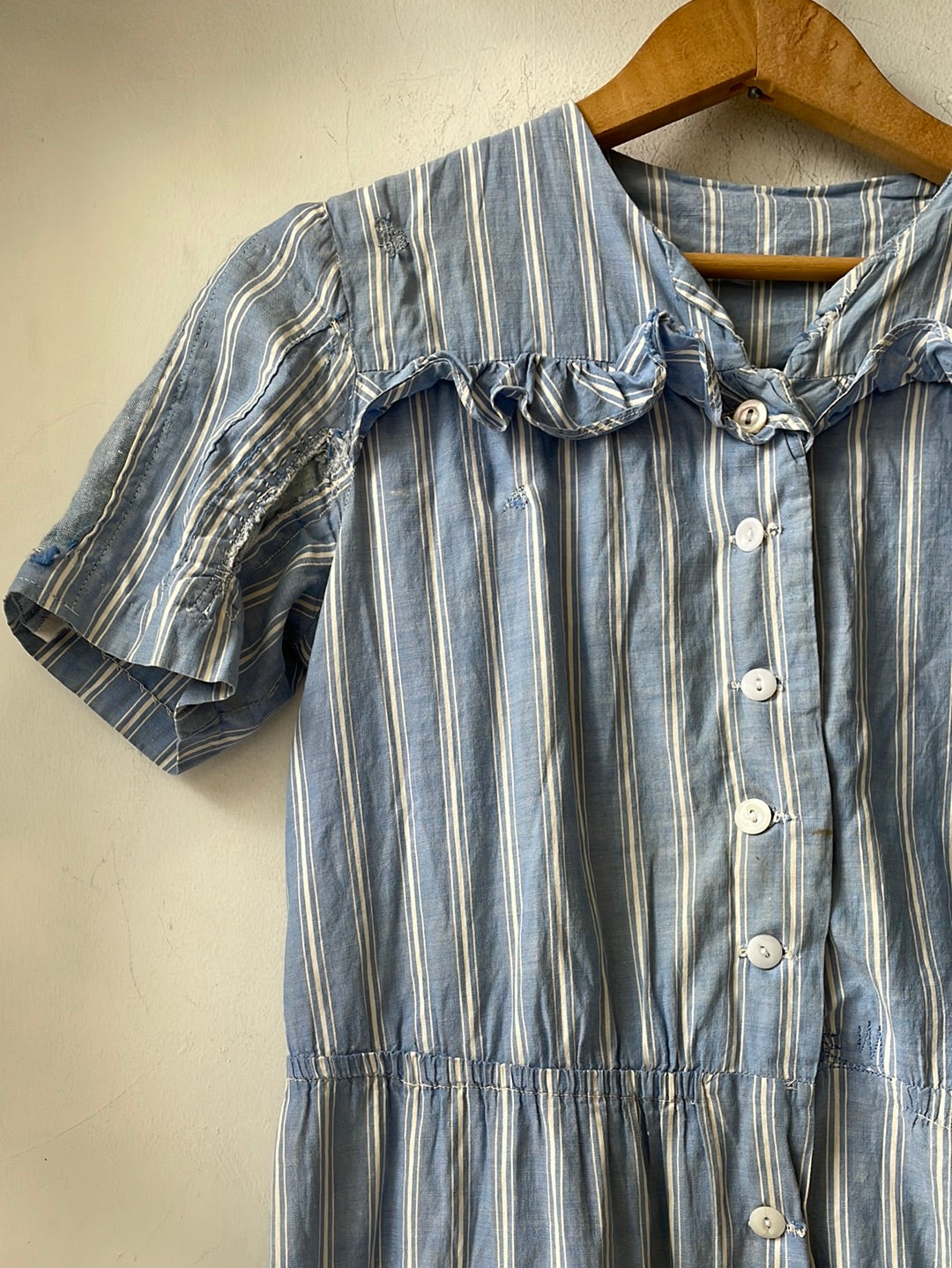 1930s/40s Mended Striped Dress