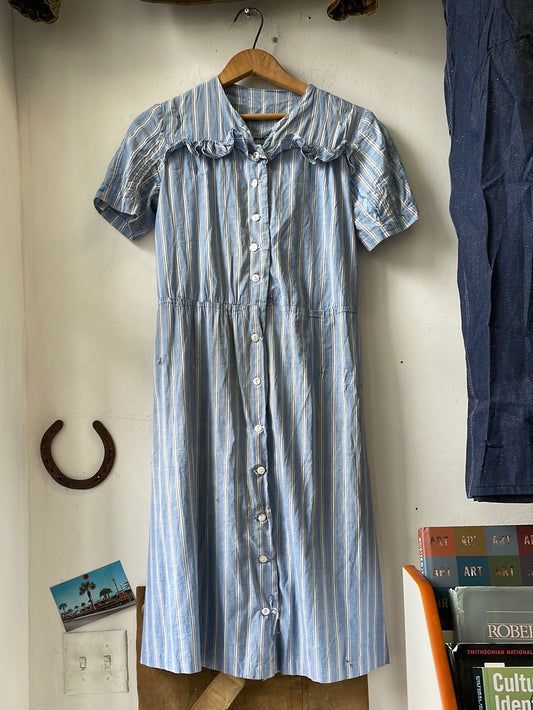 1930s/40s Mended Striped Dress
