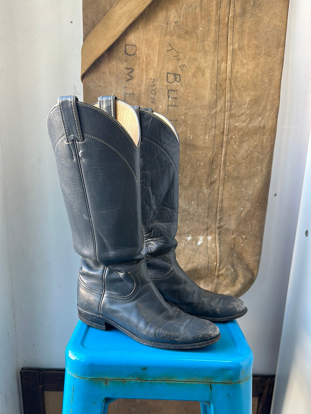 Justin Roper Boots Tall - Grey - Size 6 M 7.5 W