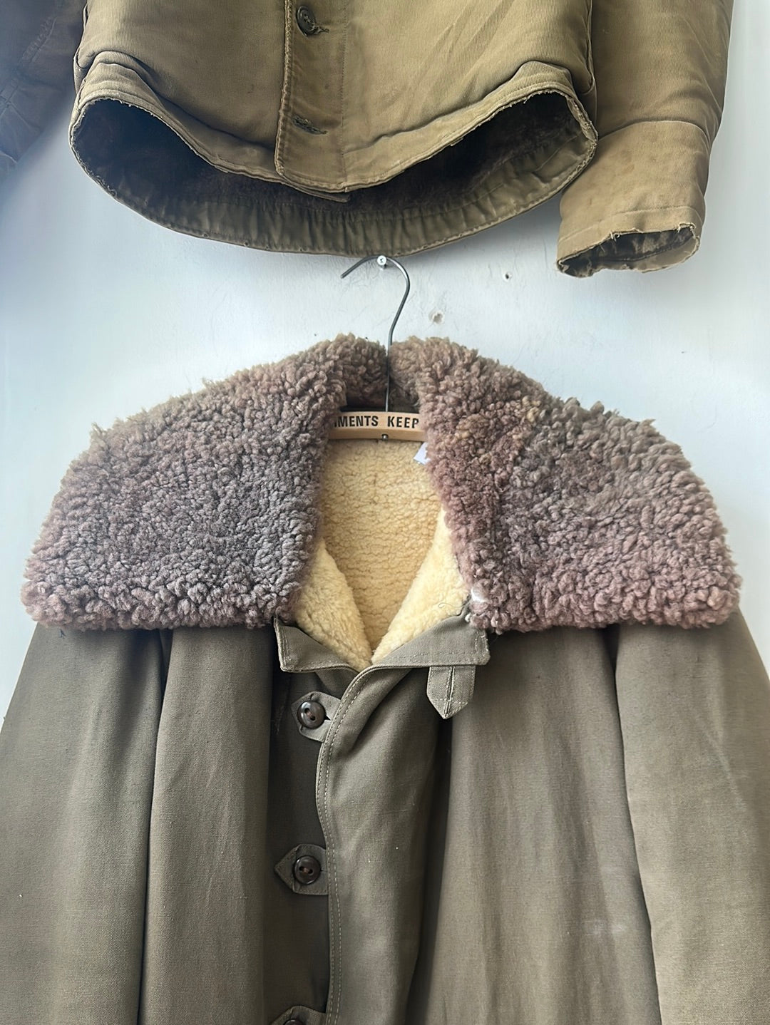 1940s Swedish Military M1909 Shearling Coat