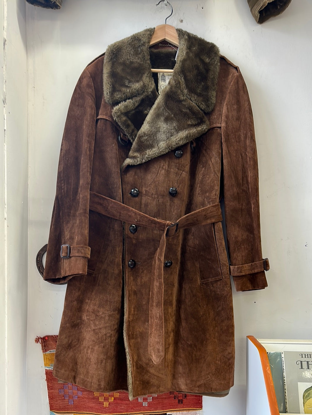 1970s London Fog Leather Shearling Jacket
