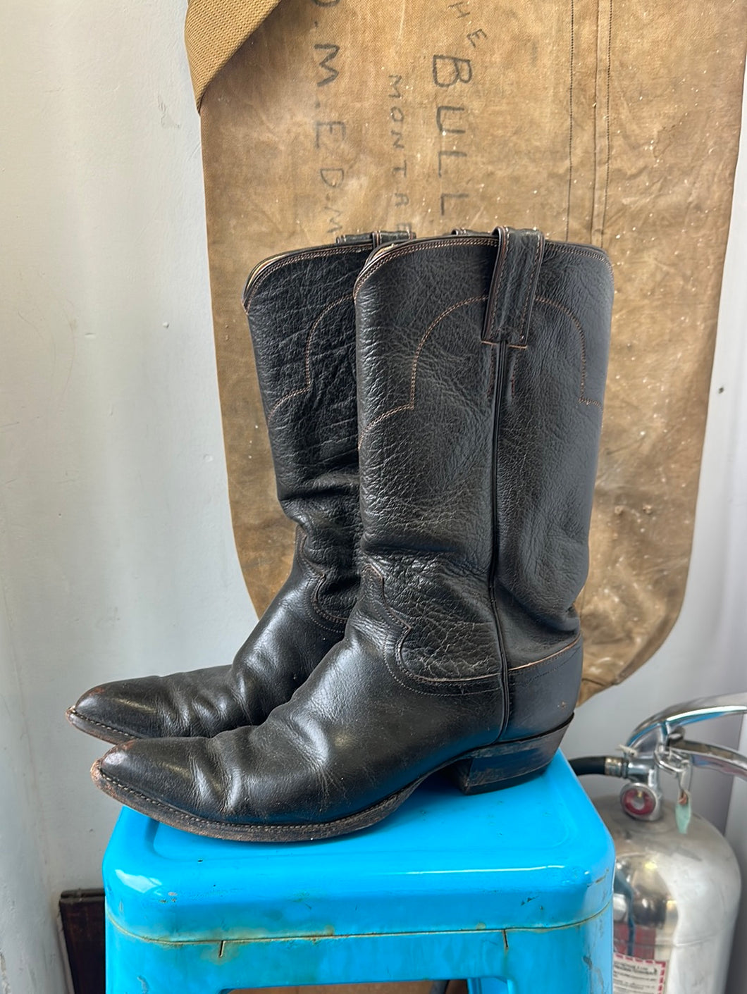 Justin Cowboy Boots - Black - Size 11.5 M