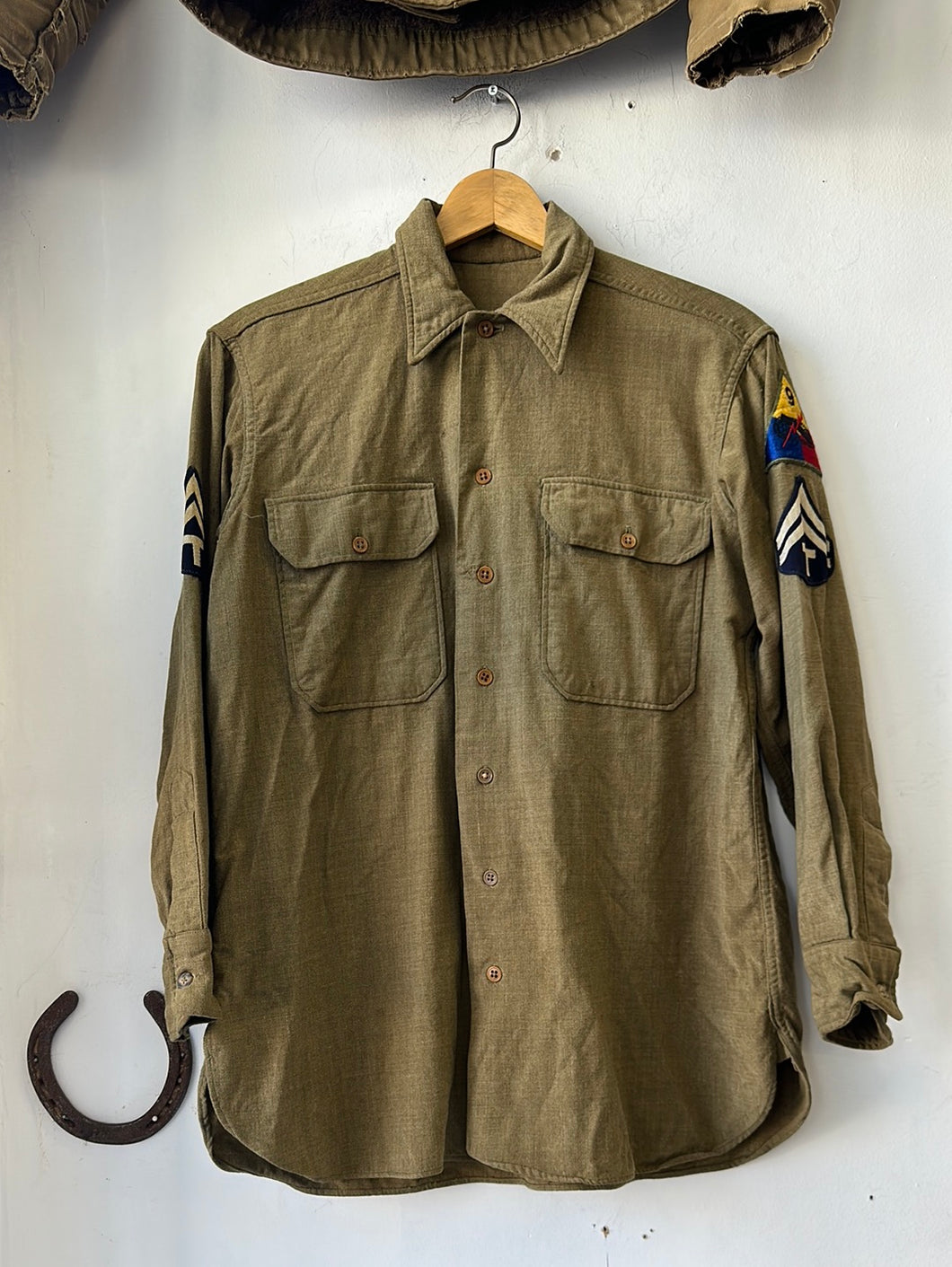 1940s Military Uniform Wool Shirt
