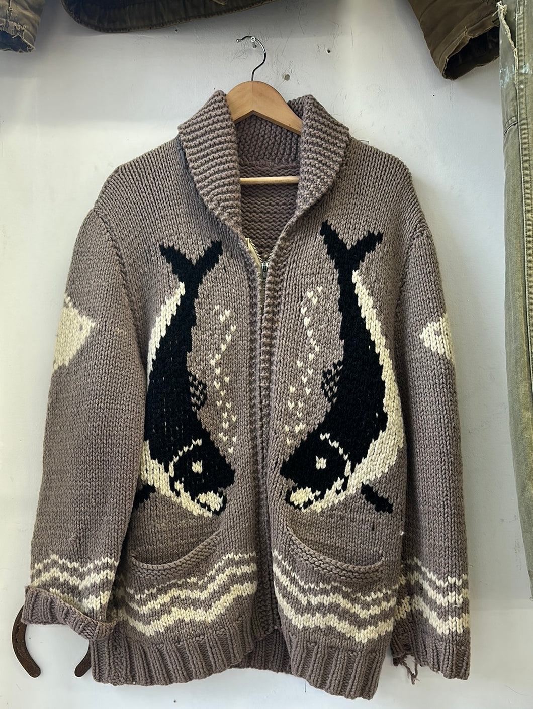 1960s Fish Cowichan Sweater