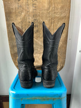 Load image into Gallery viewer, Tecovas Ostrich Cowboy Boots - Black - Size 9.5 M 11 W

