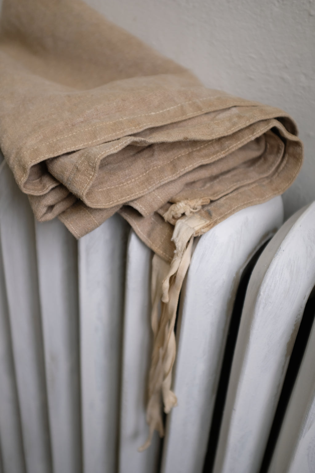 1955 French Burlap Canvas Cot Cover