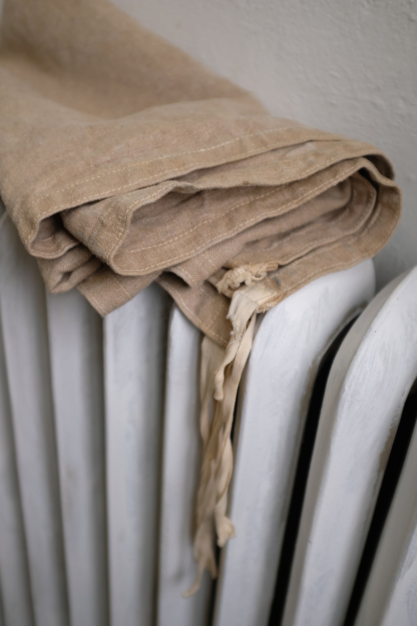 1955 French Burlap Canvas Cot Cover