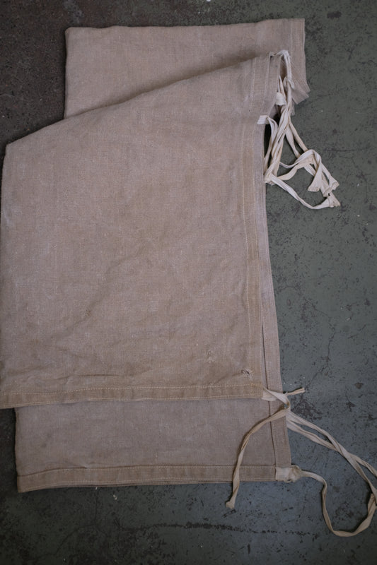 1955 French Burlap Canvas Cot Cover