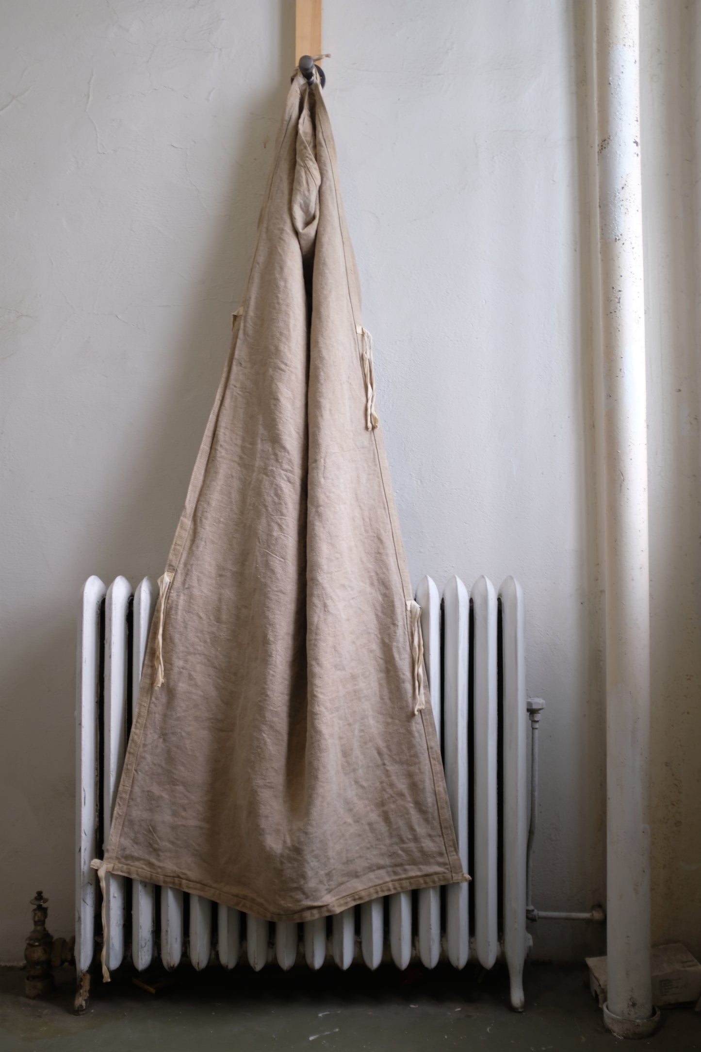 1955 French Burlap Canvas Cot Cover
