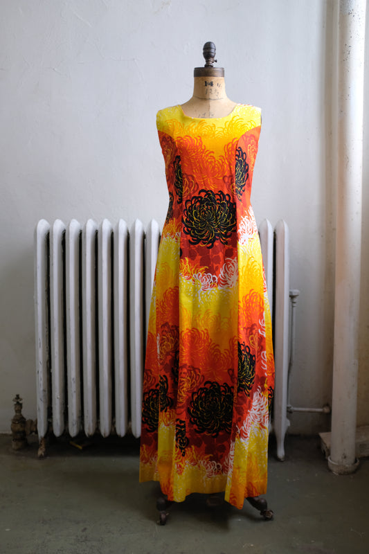 1960s Barkcloth Dress