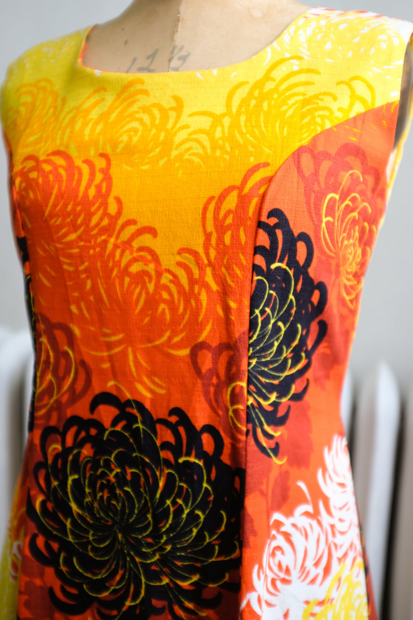 1960s Barkcloth Dress