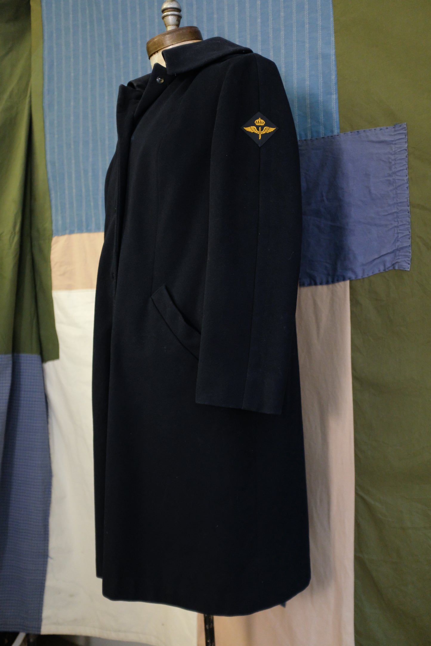 1940s Swedish Air Force Wool Coat with Hood