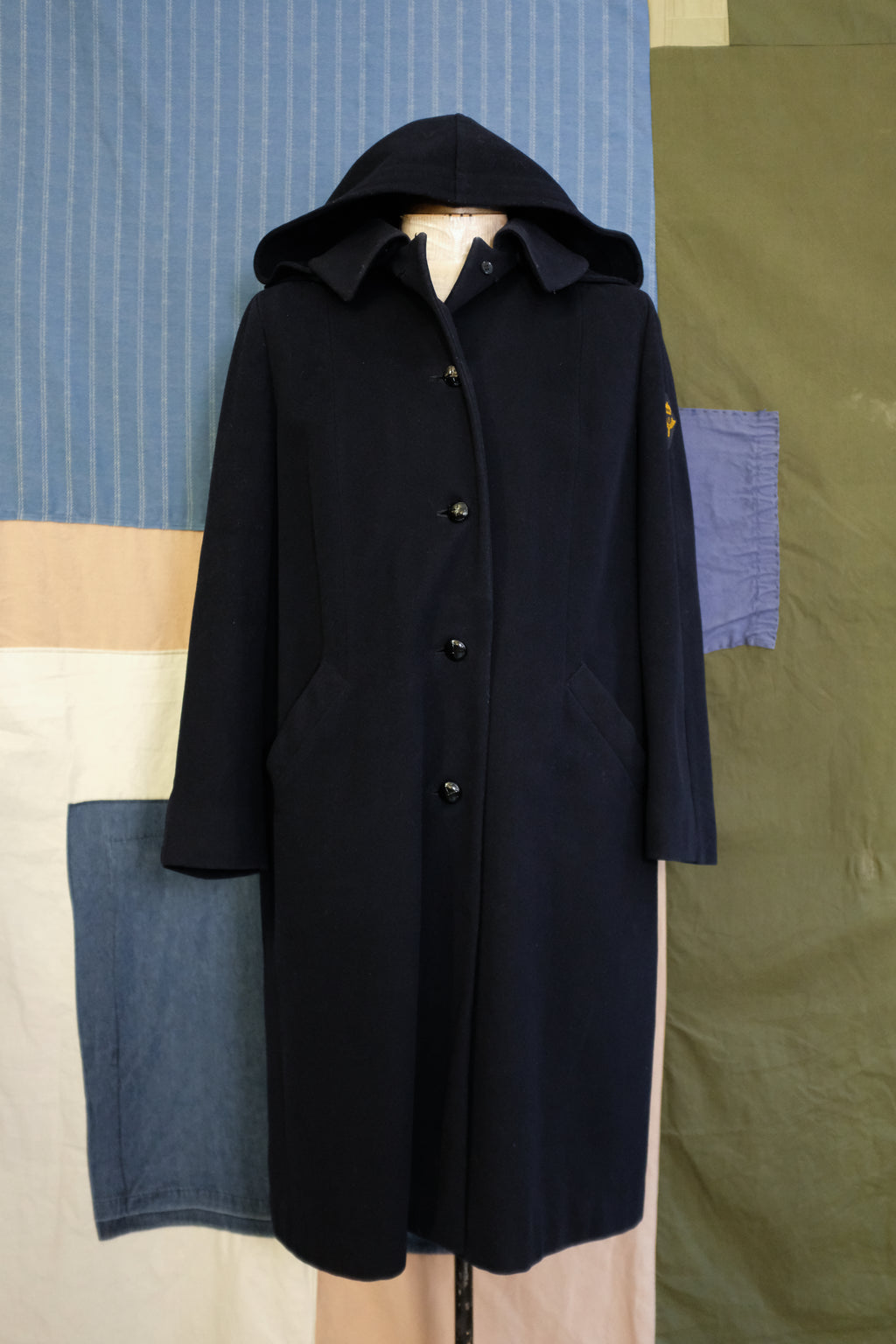 1940s Swedish Air Force Wool Coat with Hood
