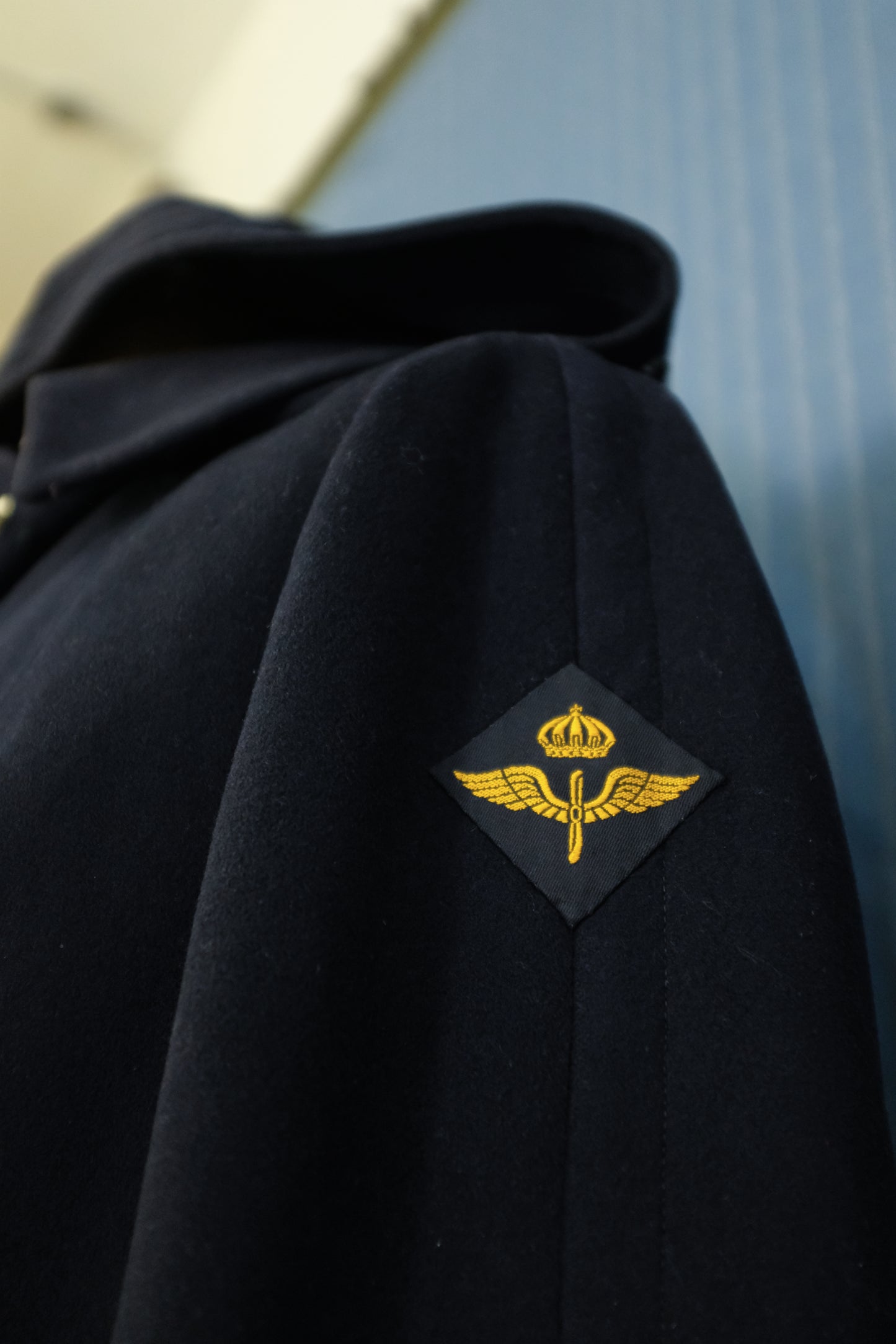 1940s Swedish Air Force Wool Coat with Hood