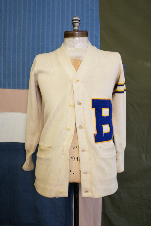 1940s Collegiate Wool Cardigan