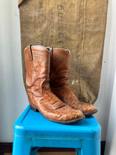 Load image into Gallery viewer, Justin Ostrich Cowboy Boots - Camel - Size 9 M 10.5 W
