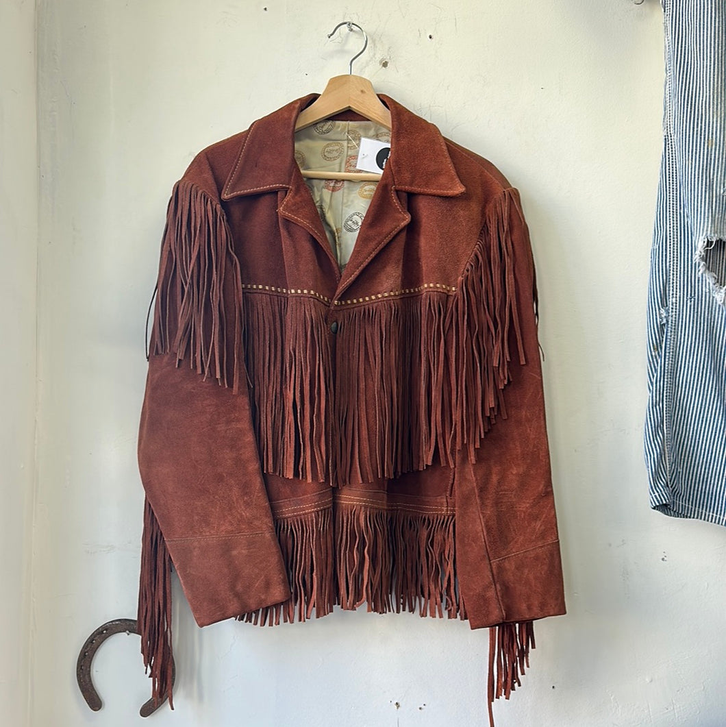1970s Jo-o-Kay Cowhide Fringe Leather Jacket