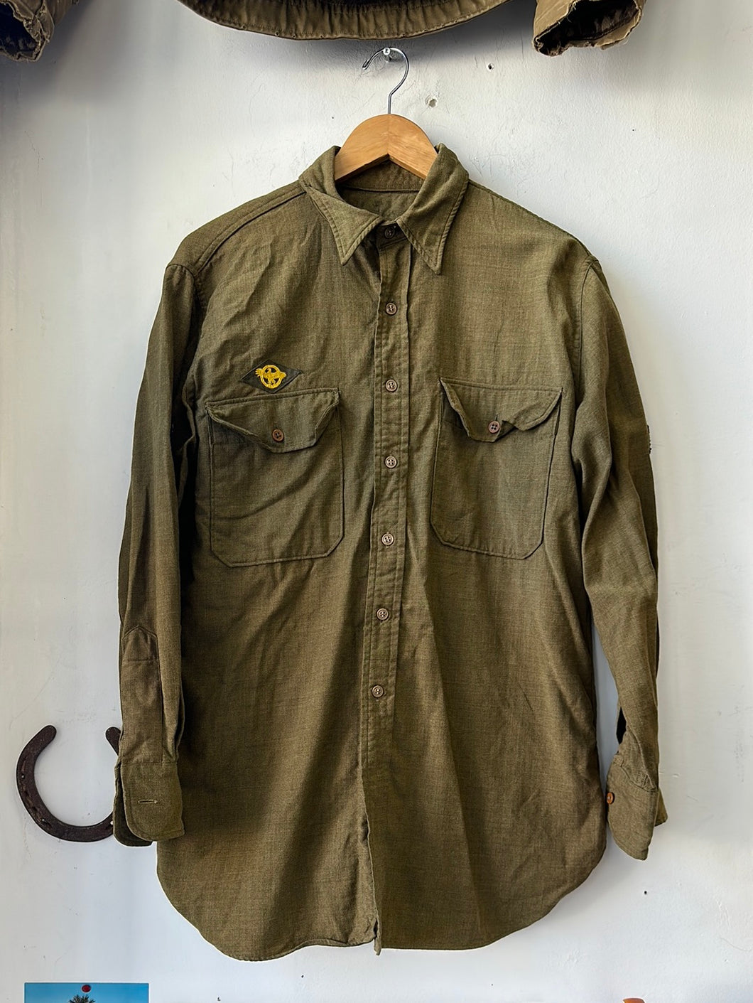 1940s Military Uniform Wool Shirt