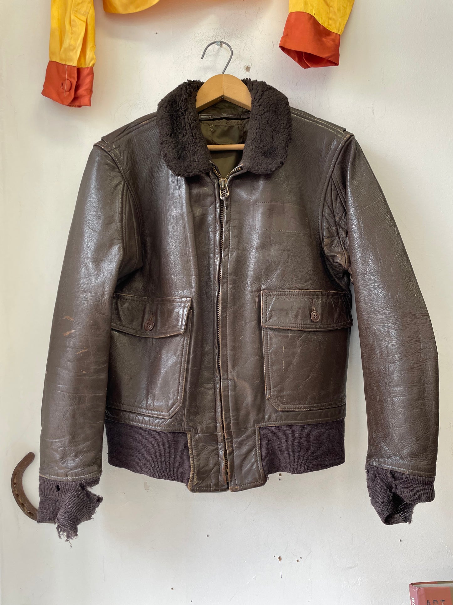 R*n様 70-'s France製 suède leather flight R*n様 70-'s France製 suède leather flight 70's] French Air Force
