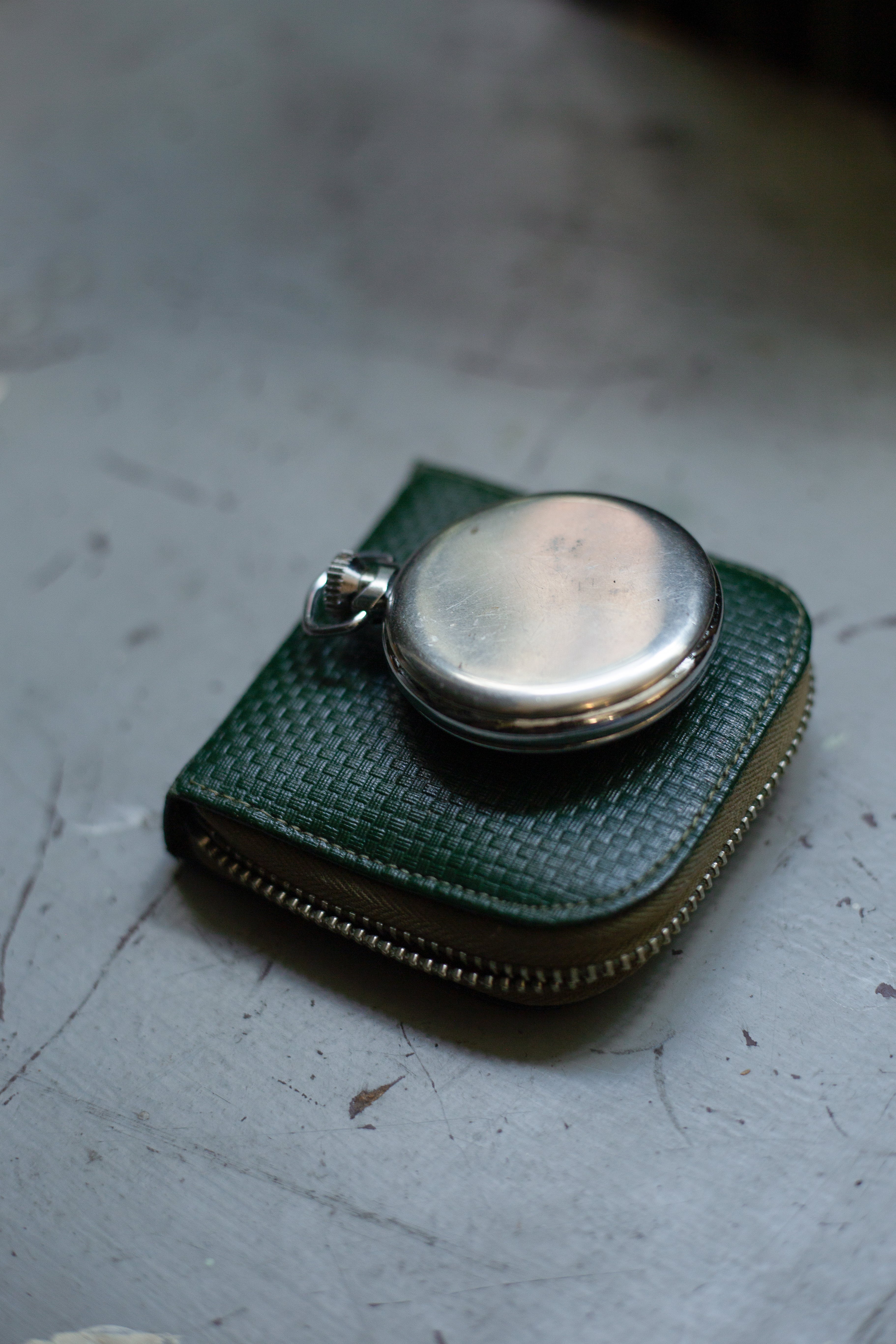Smiths Pocket Watch/Travel Clock in Military Style Leather Travel Case