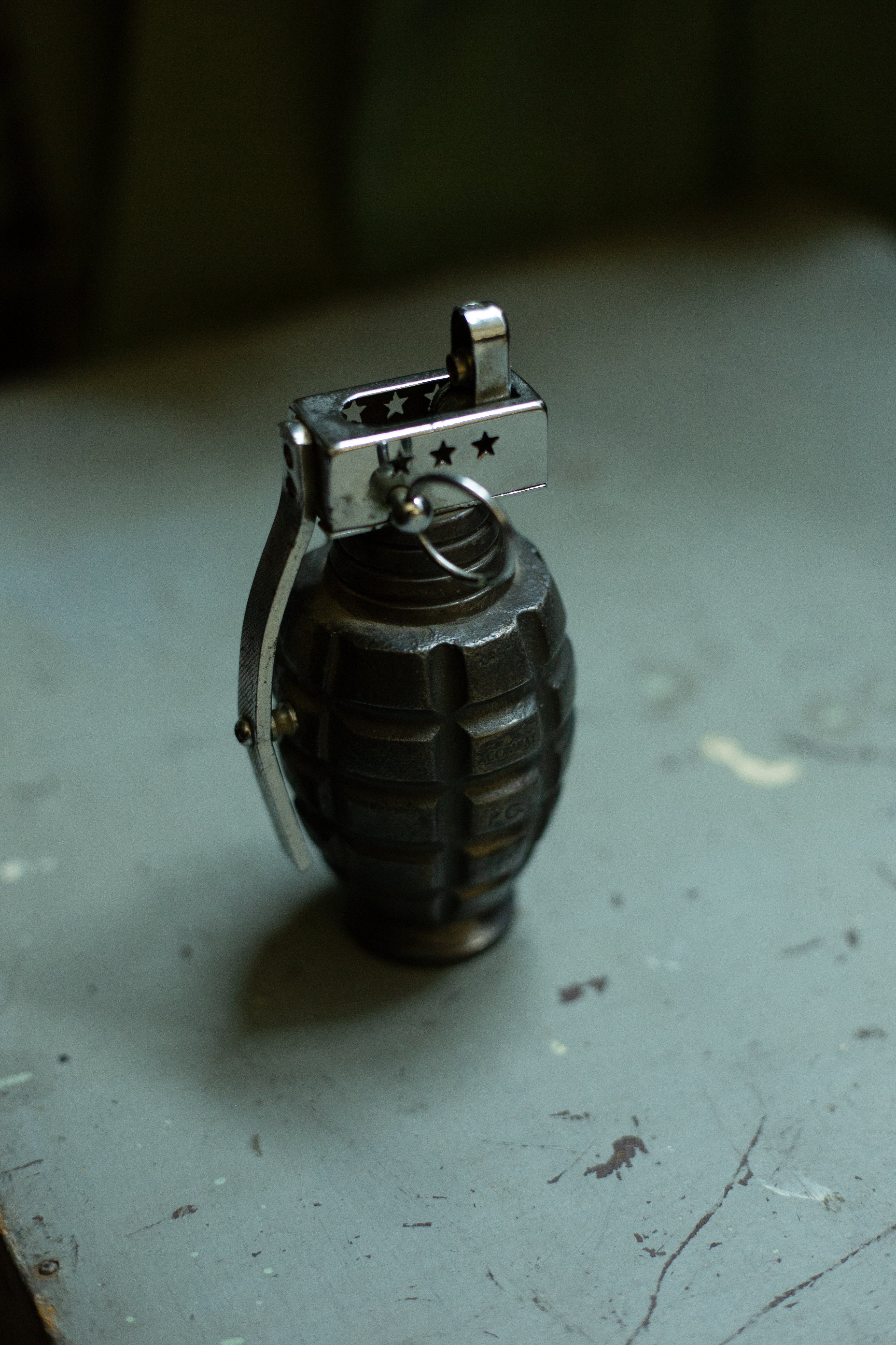 1950s P.G.L. Combat Grenade Desk Lighter