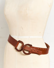 Load image into Gallery viewer, Brown Leather Loop Belt
