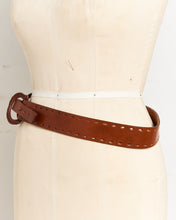 Load image into Gallery viewer, Brown Leather Loop Belt
