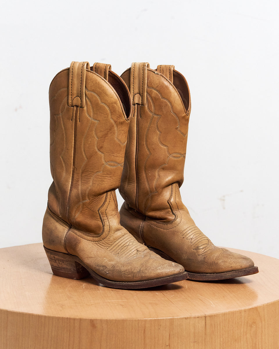 Cowboy Boots Tan Size 9.5 Coffee and Clothing