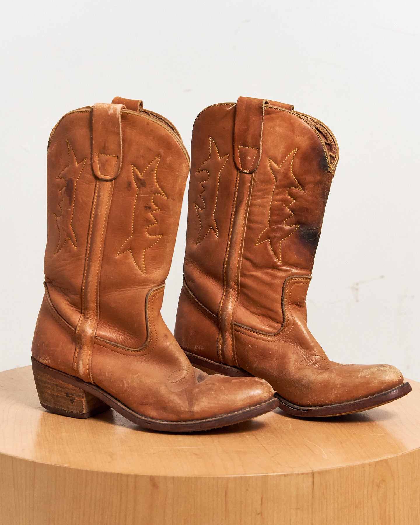 Cowboy Boots - Tall Caramel Brown Size 10