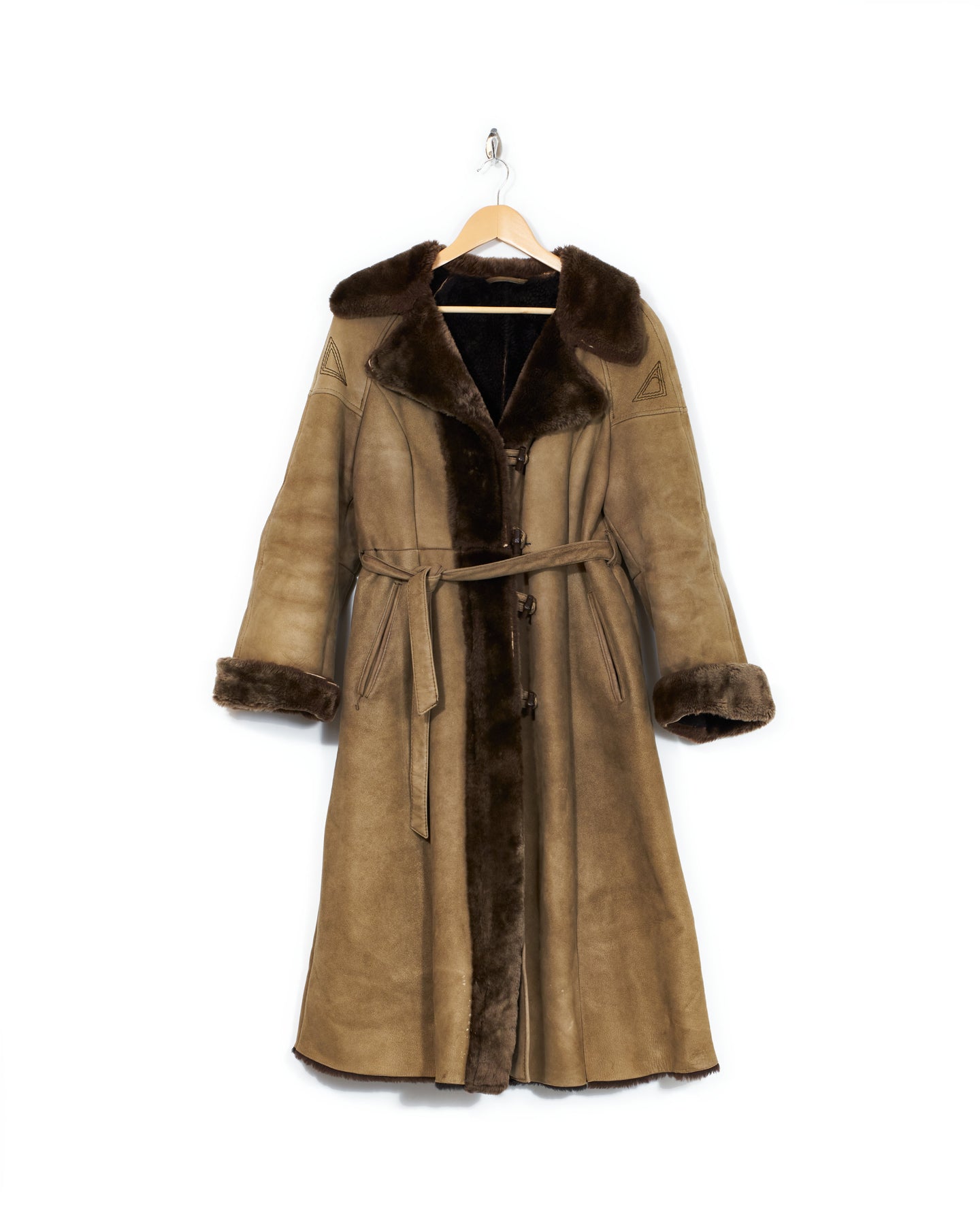 Triangle Stitch Fur Trench