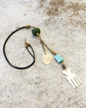 Load image into Gallery viewer, Chana Bone + Turquoise Neck Piece

