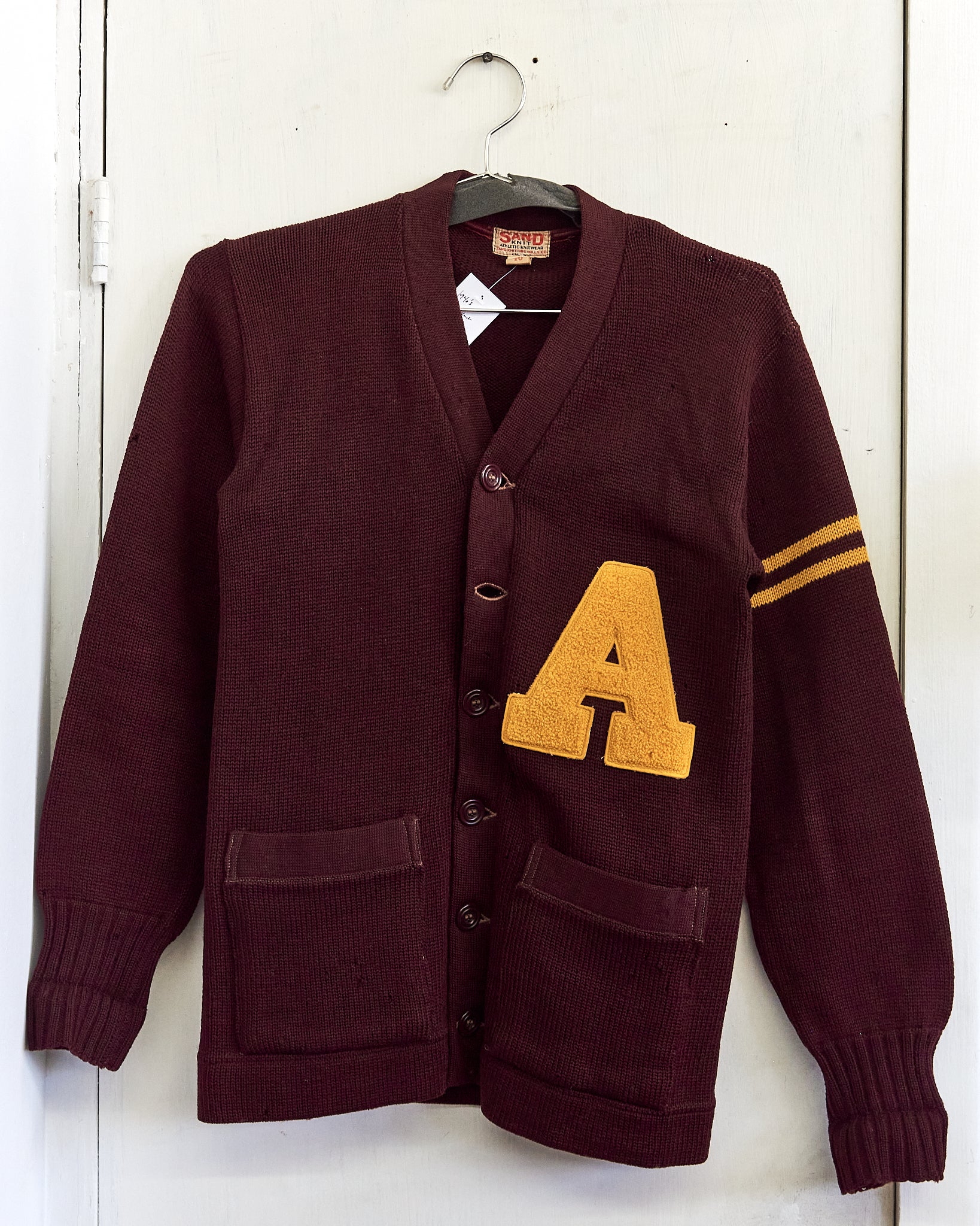 1940-45 Sand Knit Wool Letterman Sweater