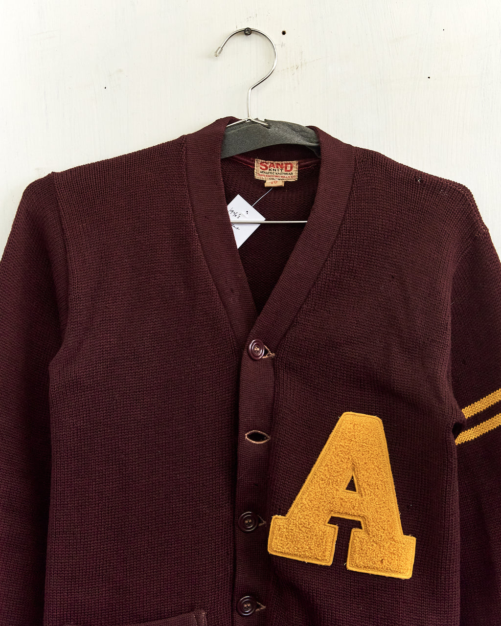 1940-45 Sand Knit Wool Letterman Sweater