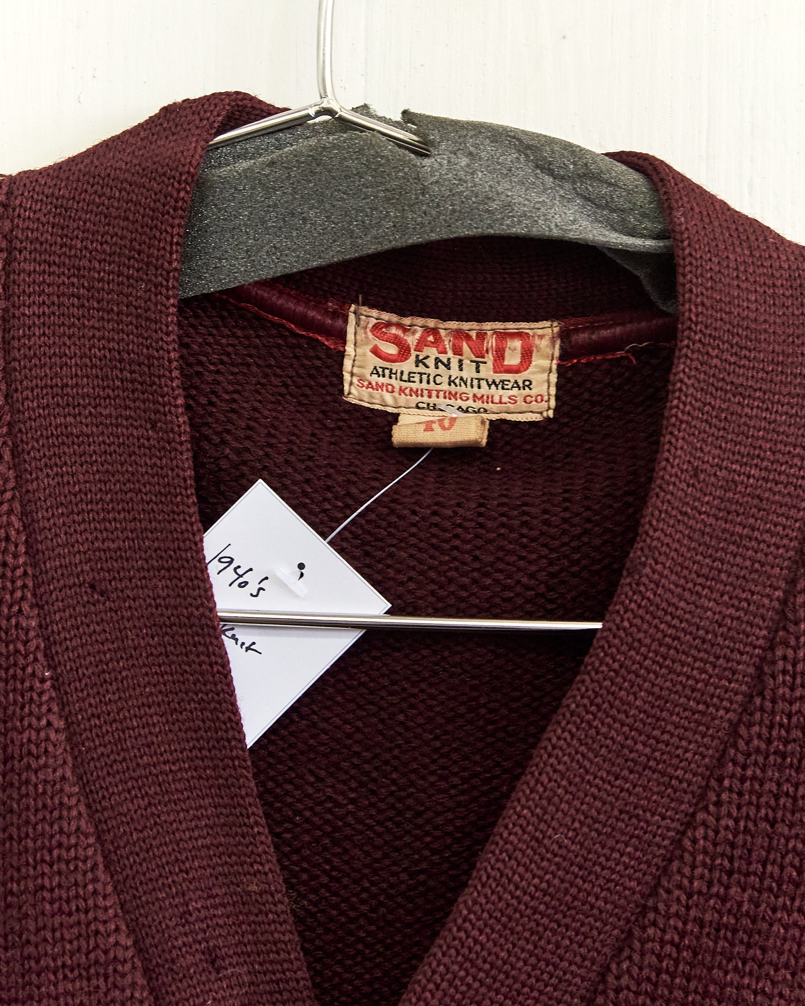 1940-45 Sand Knit Wool Letterman Sweater