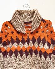 Load image into Gallery viewer, 1960s/70s Orange &amp; Brown Curling Sweater
