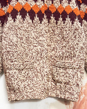Load image into Gallery viewer, 1960s/70s Orange &amp; Brown Curling Sweater
