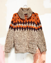 Load image into Gallery viewer, 1960s/70s Orange &amp; Brown Curling Sweater

