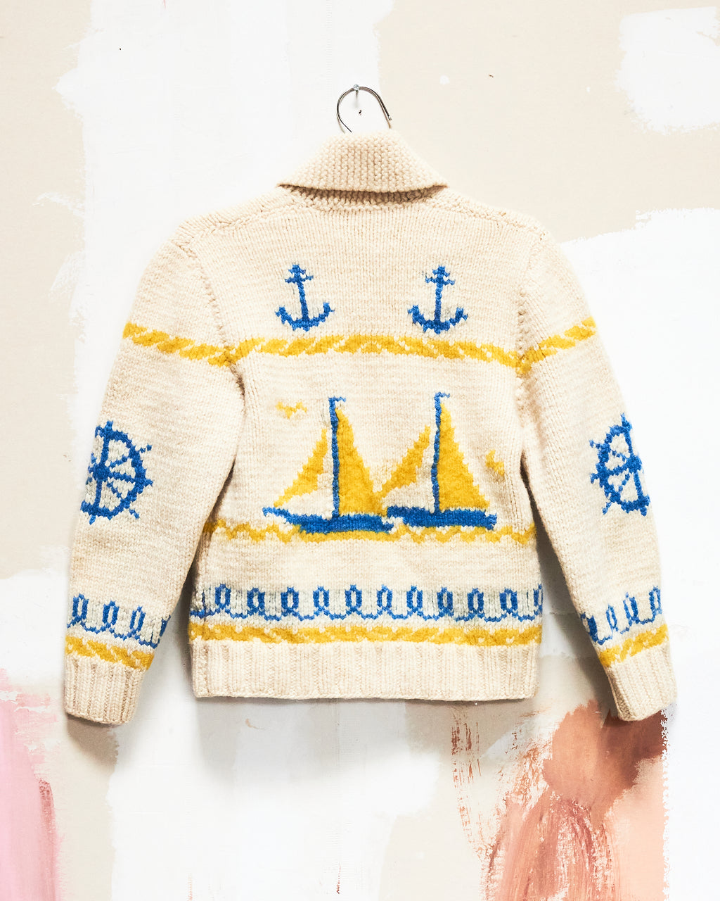 1950s/60s Sailboats Curling Sweater