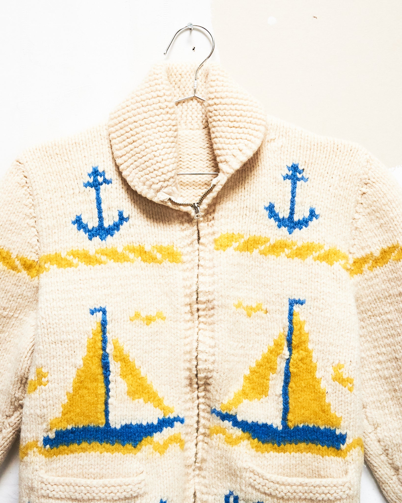 1950s/60s Sailboats Curling Sweater
